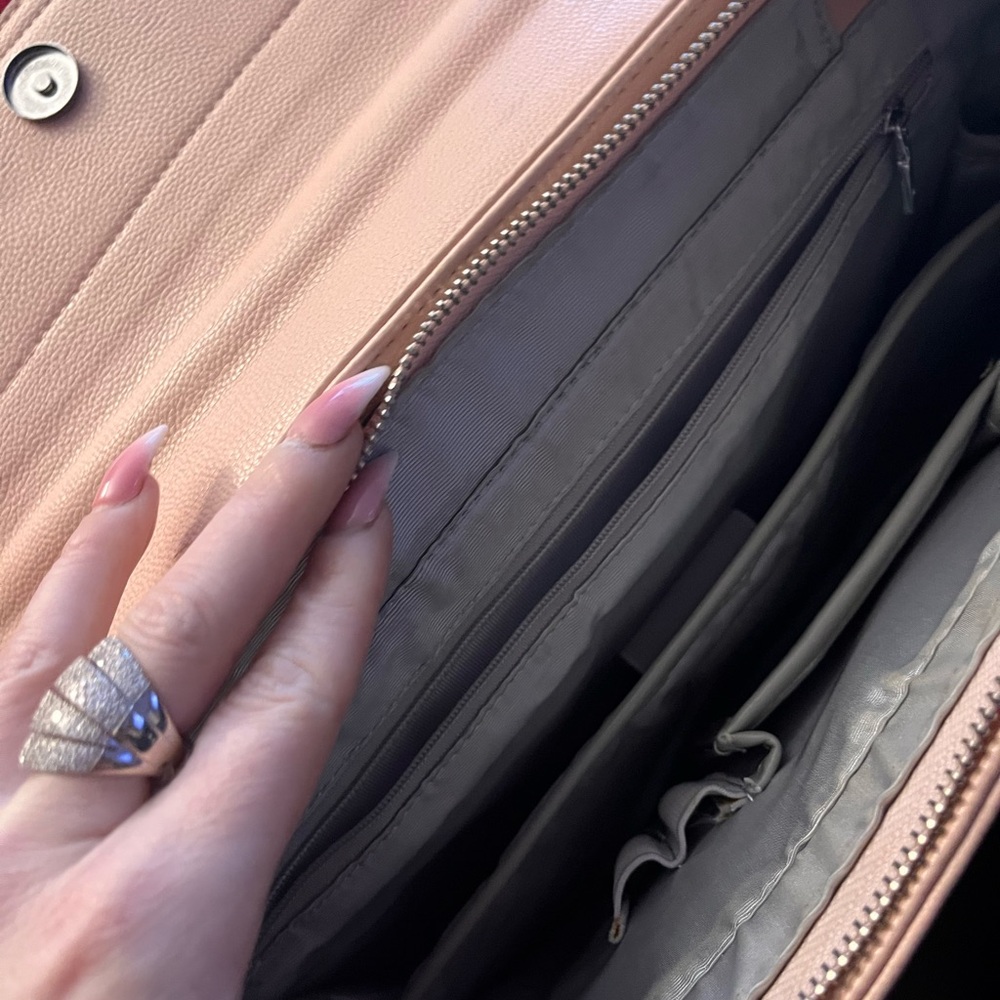 Chic Pink Backpack with Structured Design and Metal Accents - Picture 5 of 8